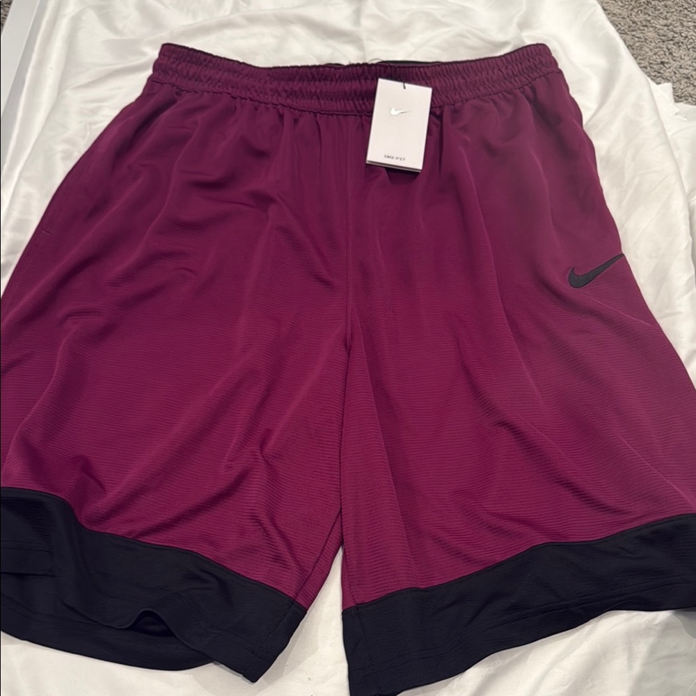 NWT Nike Men's Burgundy and Black Athletic Shorts size men’s XXL